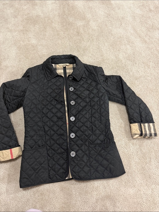 Burberry Jackets & Blazers - Authentic Burberry Black Quilted ' Jacket with Signature Plaid Lining